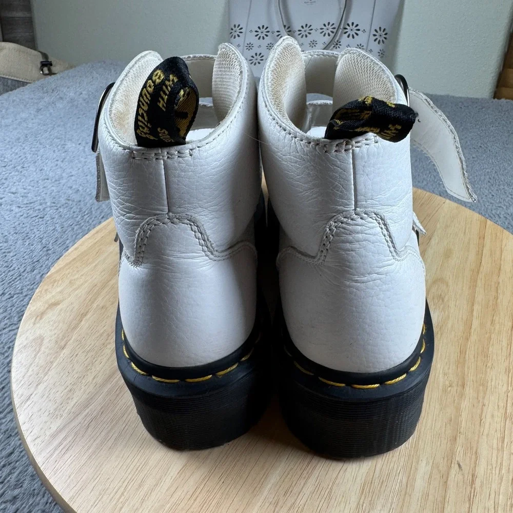 Dr. Martens White Platform Shoes - Picture 4 of 9